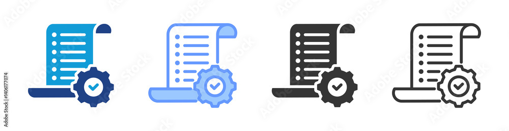 Poster Log Management icon set multiple style collection