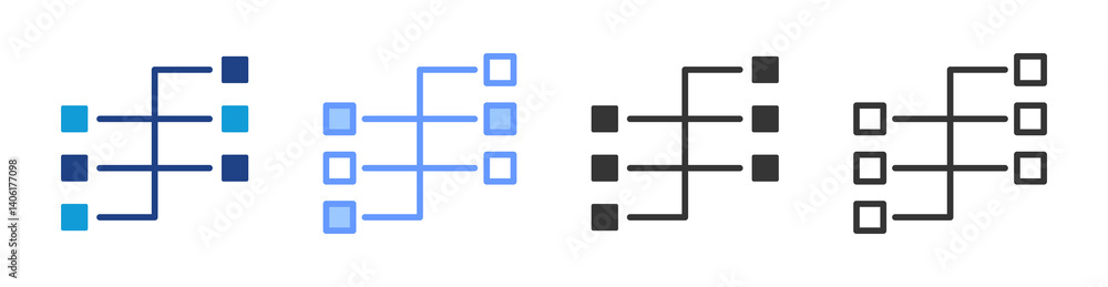 Poster Map Reduce icon set multiple style collection
