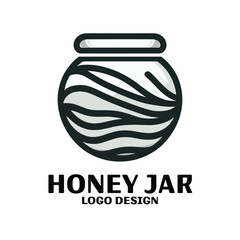 Honey Jar Vector Logo Design
