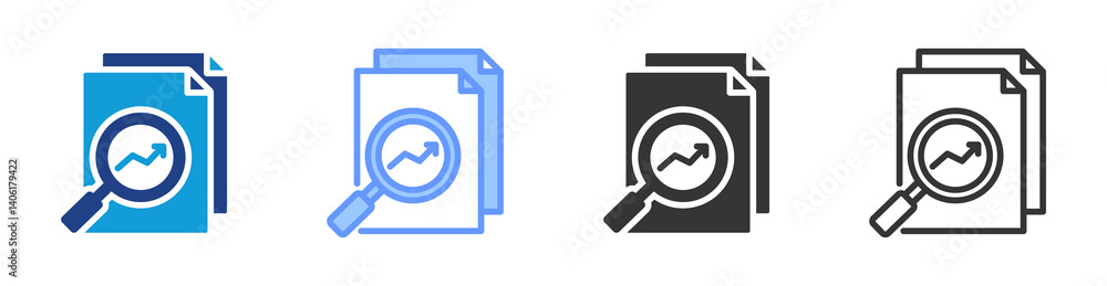 Poster Analysis icon set multiple style collection