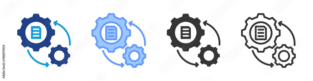 Aufkleber Processing icon set multiple style collection