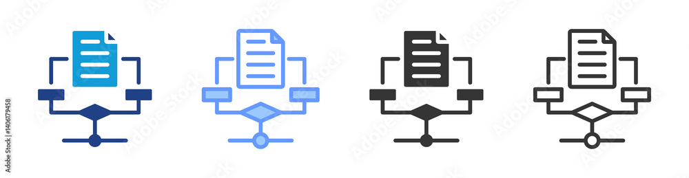 Aufkleber Algorithm icon set multiple style collection