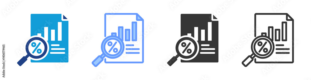 Poster Quantification icon set multiple style collection