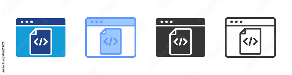 Poster Metadata icon set multiple style collection