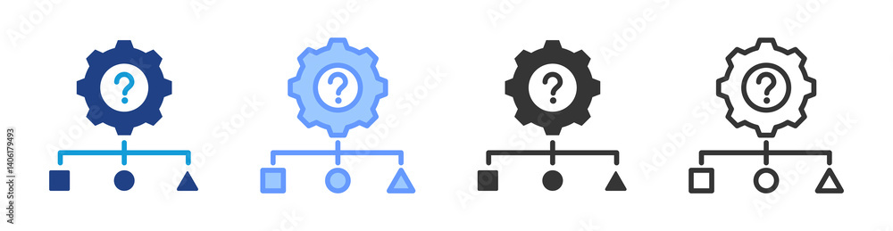 Aufkleber predictive modeling icon set multiple style collection