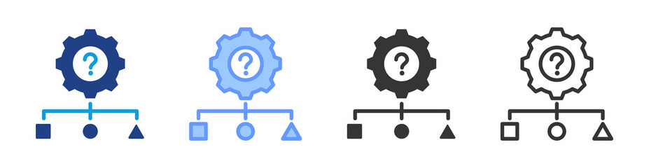 Predictive Modeling icon set multiple style collection
