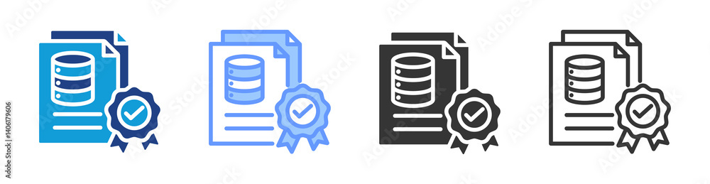 Aufkleber data quality icon set multiple style collection