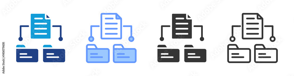 Poster Data Redundancy icon set multiple style collection