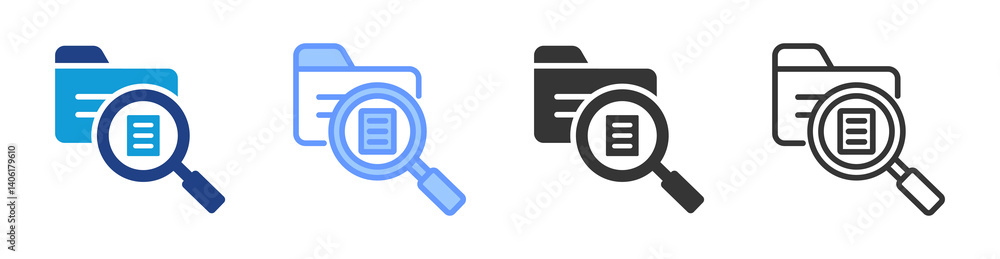 Poster Data Discovery icon set multiple style collection