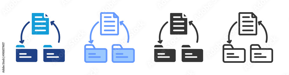 Poster Data Migration icon set multiple style collection