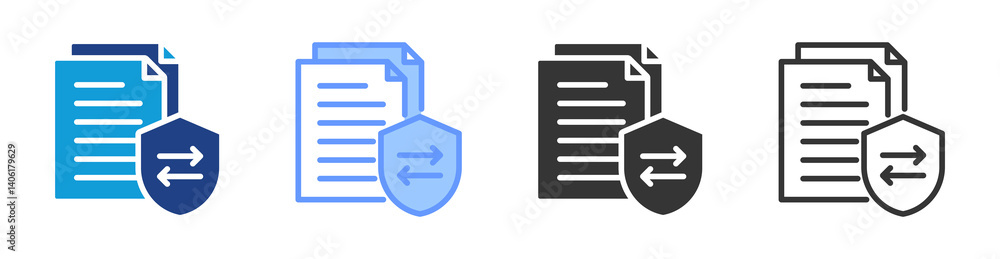 Poster Data Transmission icon set multiple style collection