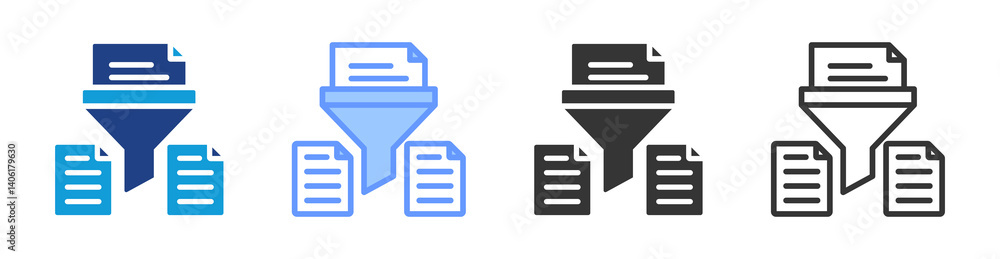 Aufkleber Data Extraction icon set multiple style collection