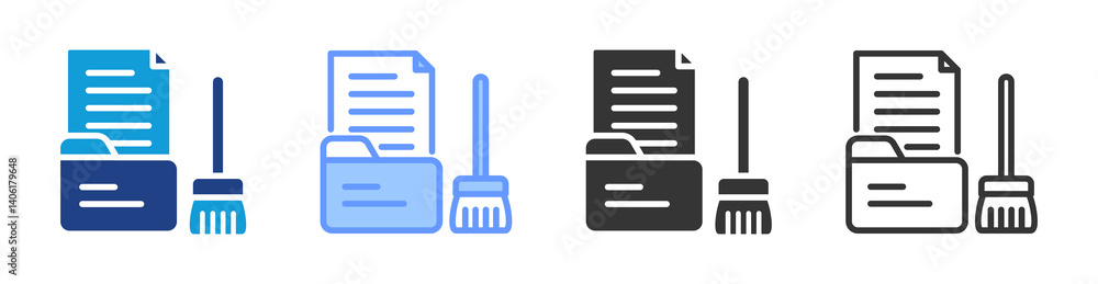 Poster Data Cleaning icon set multiple style collection