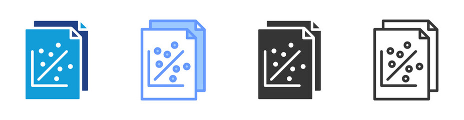 Data Correlation icon set multiple style collection