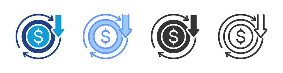 Operating Profit icon set multiple style collection