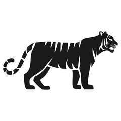 Obraz premium Tiger Logo - Minimalist Flat Simple Black Silhouette Logogram for Brand Identity 