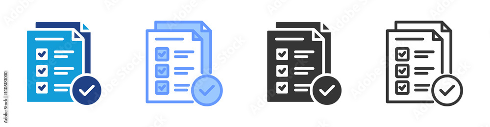 Poster Audit icon set multiple style collection