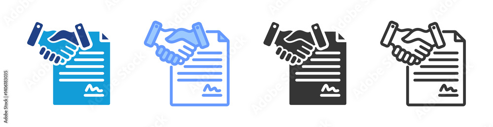 Aufkleber Contract icon set multiple style collection