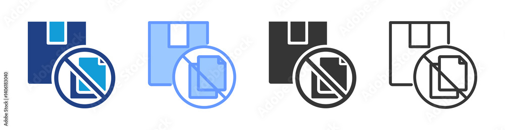 Poster Copyright icon set multiple style collection