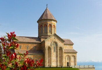 Picturesque view of Monastery of St. Nino at Bodbe, Kakheti, Georgia
