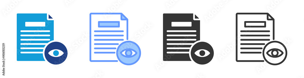 Poster Review icon set multiple style collection