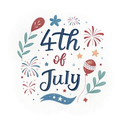 Obraz premium 4th july independence day wishing card