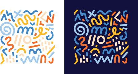 Memphis Style Colorful Geometric Seamless Pattern – 80s 90s Retro Background