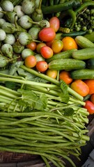 Fresh vegetables for cooking. Vegetables contain dietary fiber that helps cleanse the intestines.