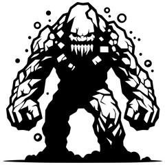 Silhouette of a stone monster