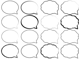 Fototapeta premium 手書き風吹き出しセット 