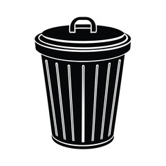 Isolated Trash Bin on White Background