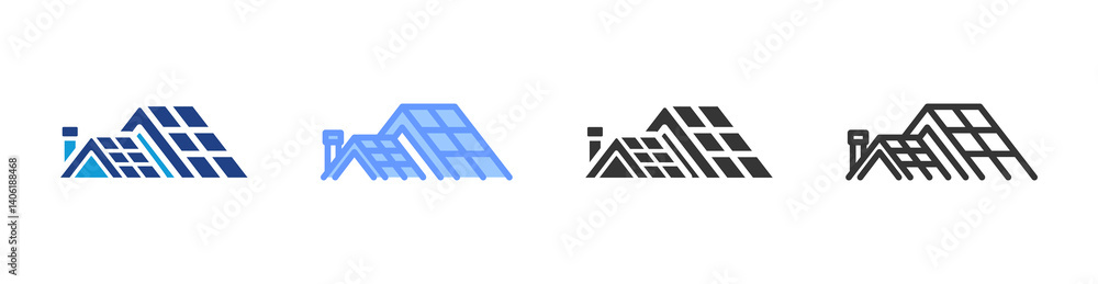 Aufkleber roof icon set multiple style collection
