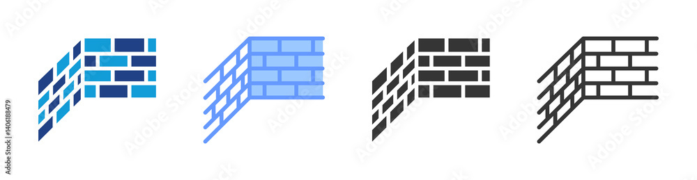 Poster Wall icon set multiple style collection