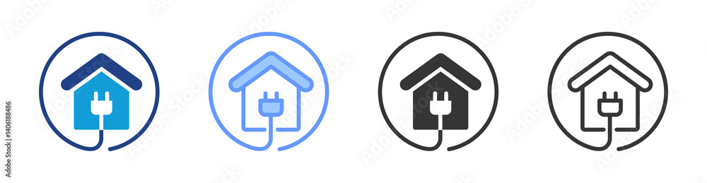 Poster electrical icon set multiple style collection