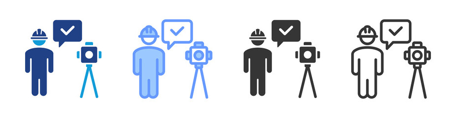 Surveyor icon set multiple style collection