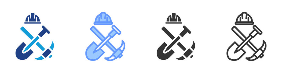 Earthwork icon set multiple style collection