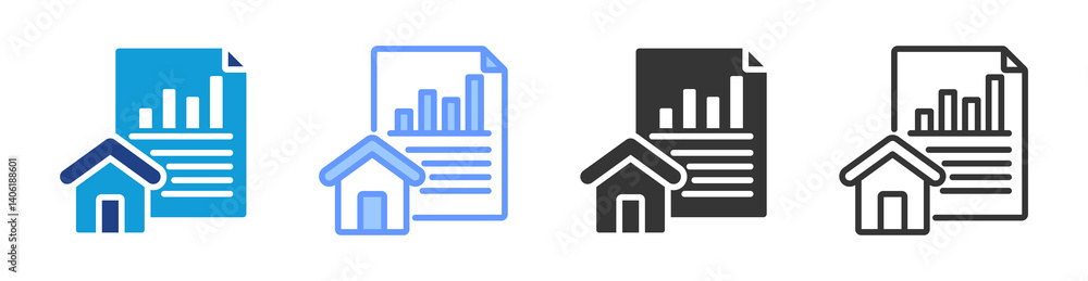 Aufkleber Progress Report icon set multiple style collection
