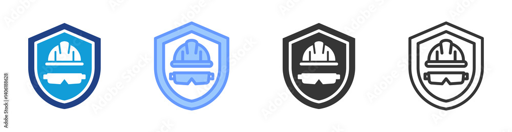 Poster Ppe icon set multiple style collection