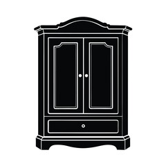 Isolated Wardrobe on White Background