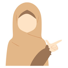 Portrait of a faceless woman with her thumb and index finger