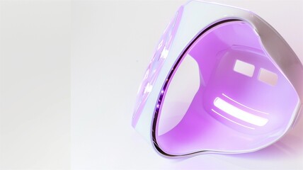 Photorealistic image of a led light therapy mask with soft white backdrop
