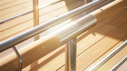 Obraz premium Photorealistic image of a eco-style metal railing