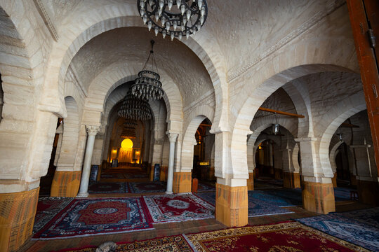 Interior of the Great Mosque in Sousse, Tunisia