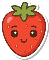 cute strawberry isolated on white