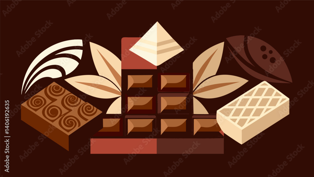 Poster a flight of dark milk and white chocolate bars all crafted with singleorigin cocoa and adorned with 
