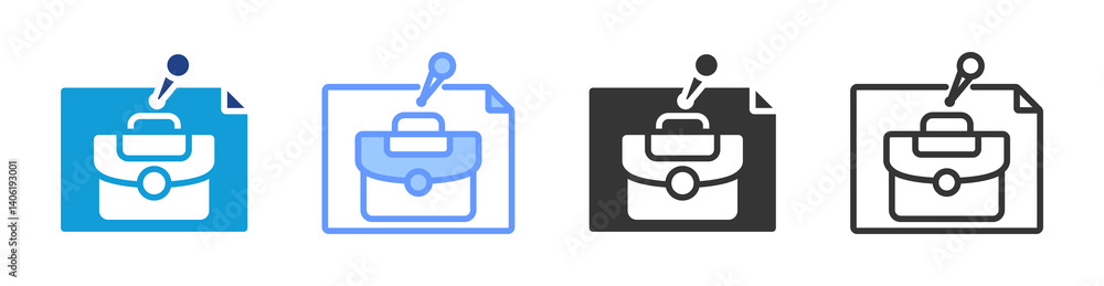 Aufkleber job posting icon set multiple style collection