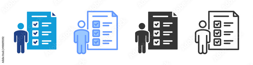 Poster Qualification icon set multiple style collection