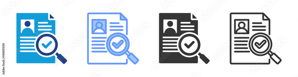 Poster Background Check icon set multiple style collection