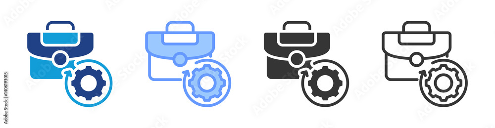 Aufkleber work experience icon set multiple style collection