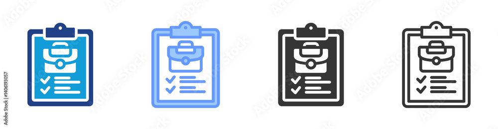 Poster job description icon set multiple style collection